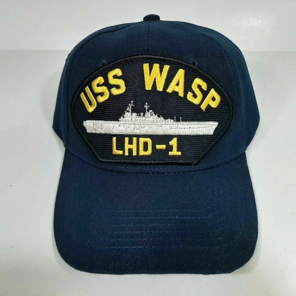 US Navy USS Wasp LHD-1 Men's Patch Hat Cap Navy Blue